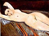 Amedeo Modigliani Wall Art - nude with hands behind head